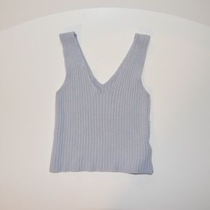Brandy Melville Cropped Knit V Neck Top